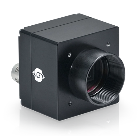 Schwarze Kamera mit rechteckigem Sensor und schwarzem Objektiv-Mount.